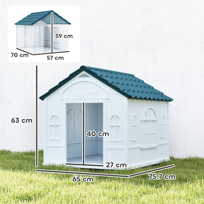 Plastic Weather-Resistant Dog House, for Indoors and Outdoors, Medium Dogs