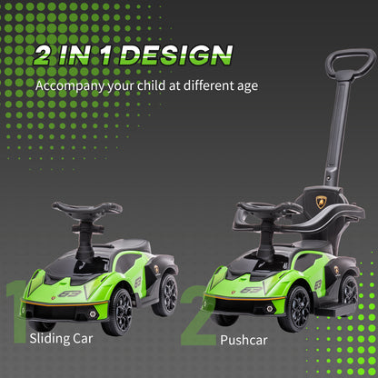 Kids 3-In-1 Lamborghini Ride-On and Stroller, with Horn