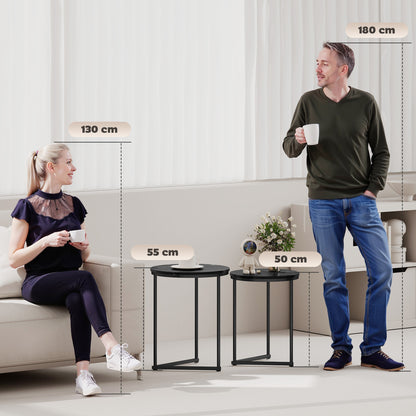 Set of Two Marble-Effect Nest of Tables