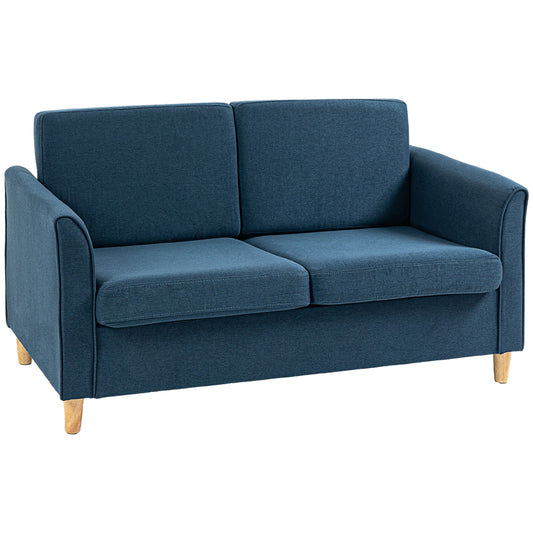 Compact Loveseat Sofa, Modern 2 Seater Sofa for Living Room with Wood Legs and Armrests