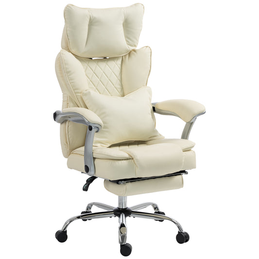 Executive Office Chair, PU Big and Tall Office Chair 180 kg with Wide Seat, Reclining, Lumbar Support