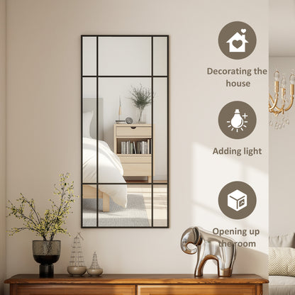 Decorative Grid Wall Mirror, with Back Hooks