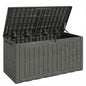 440L Garden Storage Box, Waterproof & UV Resistant Resin Deck Box with Lockable Lid, Pneumatic Gas Rods, Side Handles