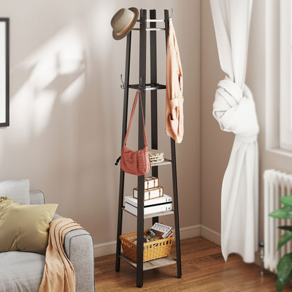 Industrial-Style Four Shelf Coat Stand