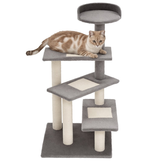 100 cm Cat Tree for Indoor Cats Kitten Scratch Scratching Post Climbing Tower Activity Centre Grey