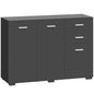 Sideboard, Modern Storage Cabinet with 2 Drawers, 3 Doors and Adjustable Shelves, Black