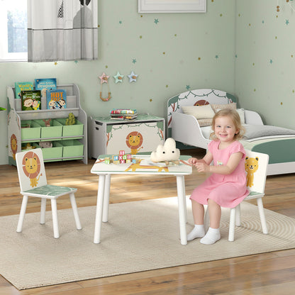 3-Piece Toddler Table and Chair Set, Kids Table with 2 Chairs Set for Bedroom, Nursery, Playroom