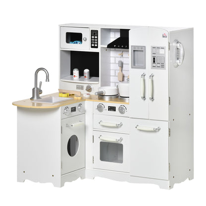 Kids Kitchen Playset, Large Pretend Role Play Kitchen, White