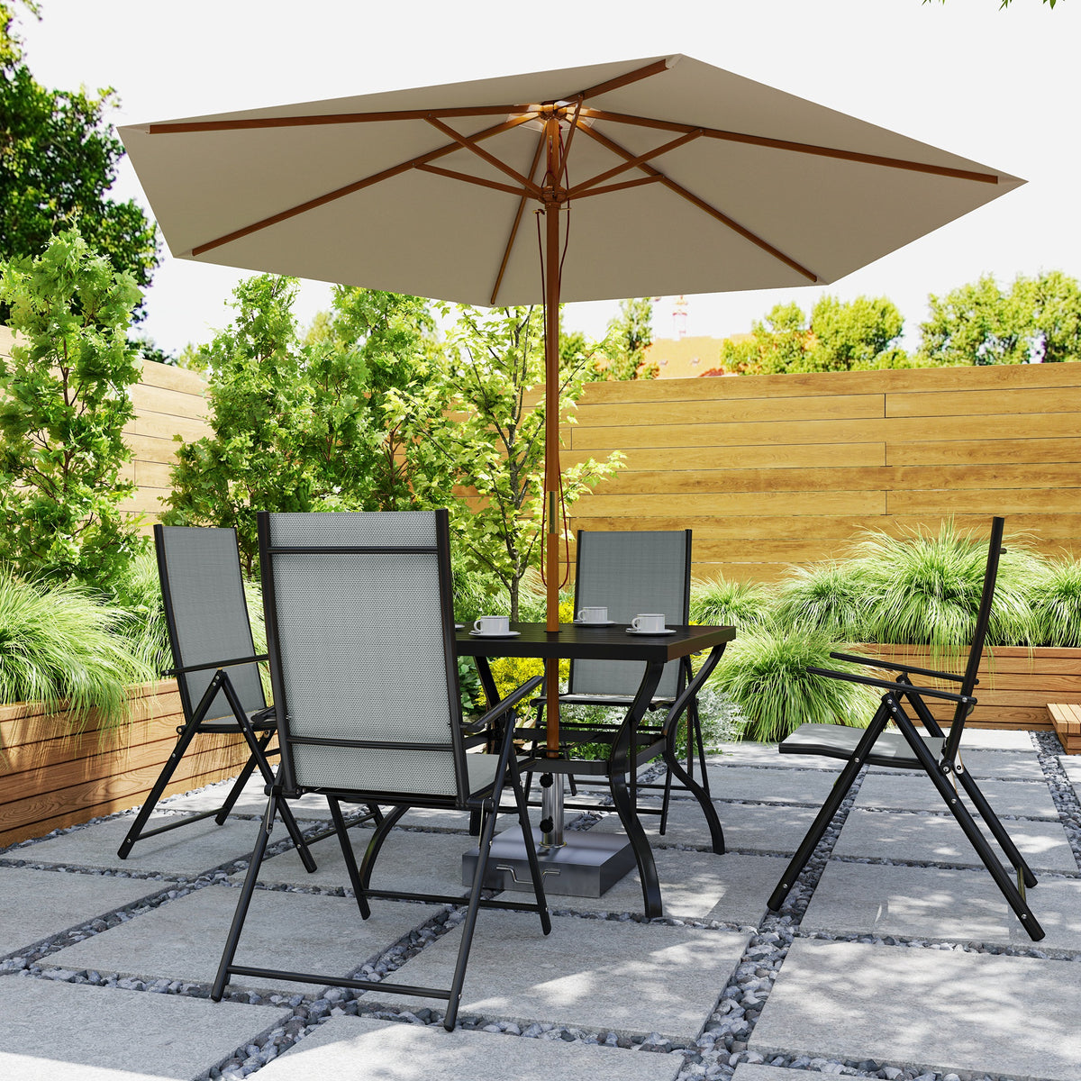 Five-Piece Steel Frame Patio Set