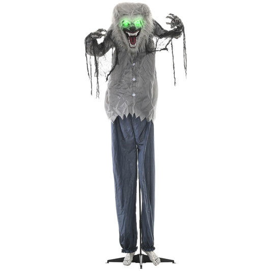 6'8" Skeleton Werewolf Halloween Animatronic, with Glowing Eyes