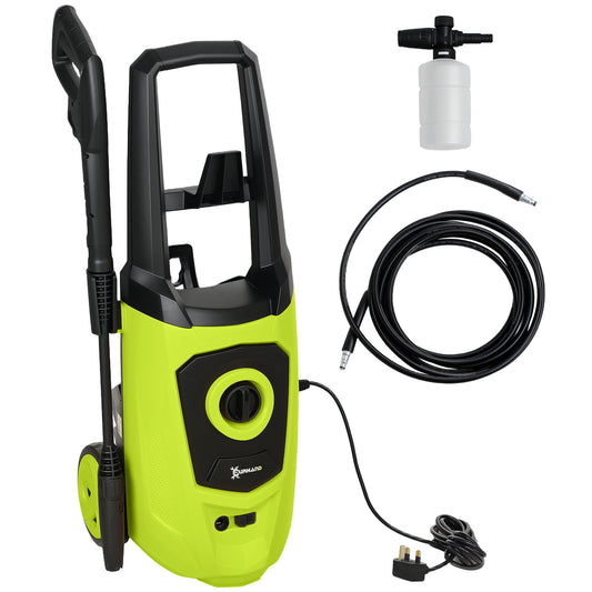 1800W High Pressure Washer, 150 Bar Pressure, 510 L/h Flow, High-Performance Portable Power Jet Wash Cleaner Green