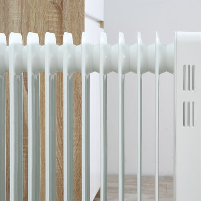2500W Oil Filled Radiator, 11 Fin, Portable Electric Heater with 3 Heat Settings, Safety Cut-Off and Wheels