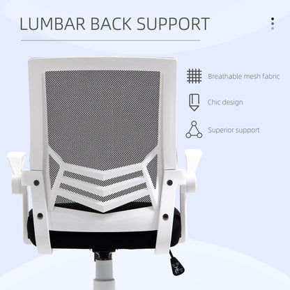 Mesh Office Chair, Computer Desk Chair with Flip-up Armrests, Lumbar Back Support and Swivel Wheels