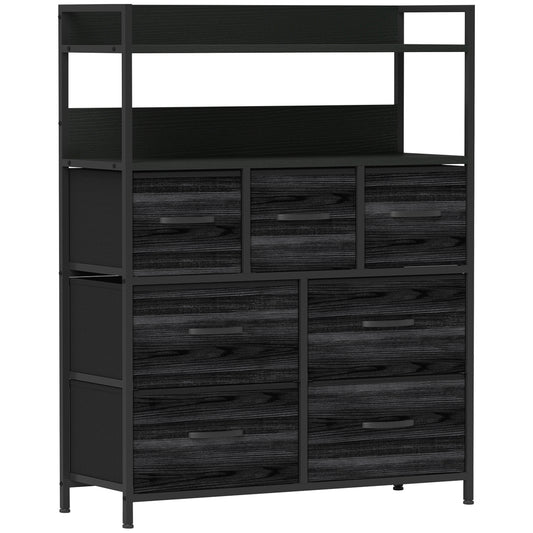 Rustic Chest of Seven Fabric Drawers