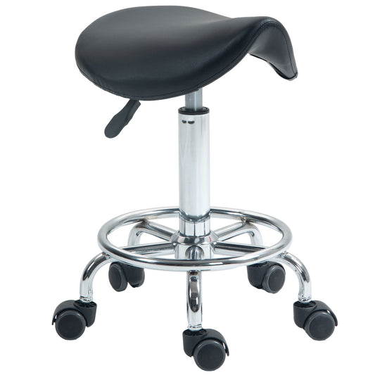 Salon Saddle Stool, Rolling Saddle Chair for Massage, Spa, Clinic, Beauty, Hairdressing and Tattoo