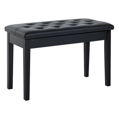 PU Leather Upholstered Piano Stool Makeup Stool Bench Dressing Table Seat with Storage 76x36x50cm