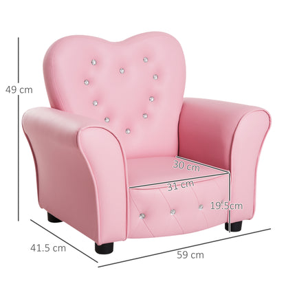 Kids Armchair Toddler Chair Seating Relax Playroom Seater Girl Princess Pink