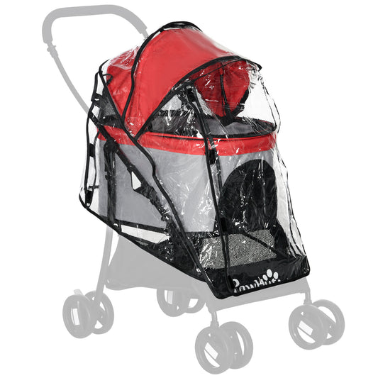 Rain Cover for Dog Pram Stroller, with Front and Rear Entry