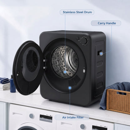 4kg Front Load Laundry Dryer, Portable Clothes Dryer with 2 Power Modes, 400W/800W