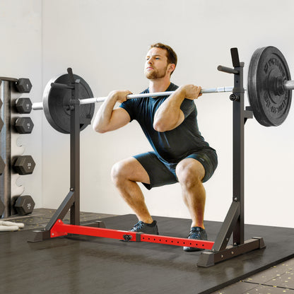 Barbell Rack, Width and Height Adjustable Dip Stand, Bench Press Rack for Home Gym Weight Lifting Fitness Workout, Max Load 150kg