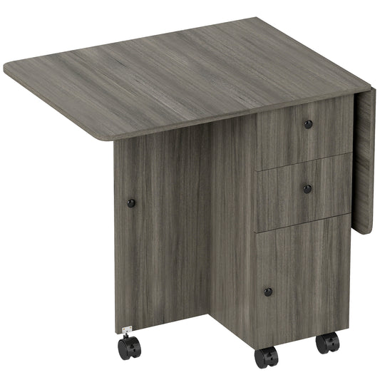 Multi-Storage Six-Person Drop Leaf Dining Table
