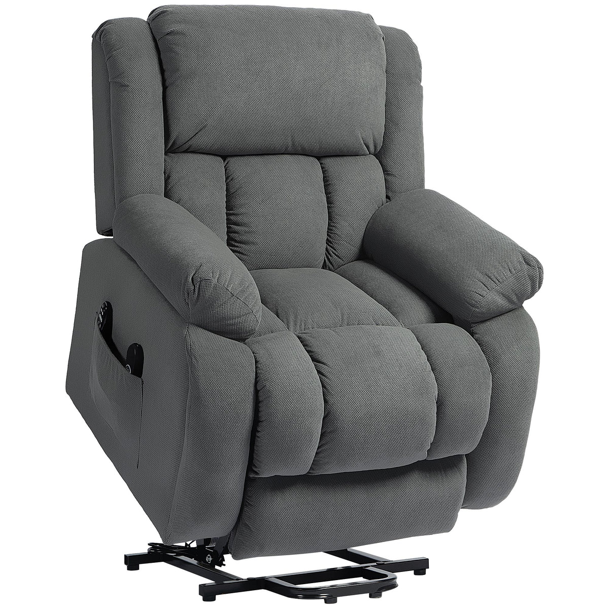 Recliner Armchair Lift Chair, Electric Recliner Chair with Vibration Massage and Heat, Wide Seat, USB Port, Grey