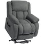Recliner Armchair Lift Chair, Electric Recliner Chair with Vibration Massage and Heat, Wide Seat, USB Port, Grey