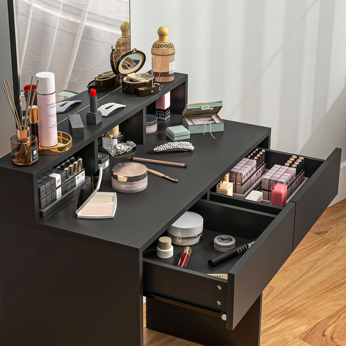 Multi-Storage Dressing Table, with Mirror