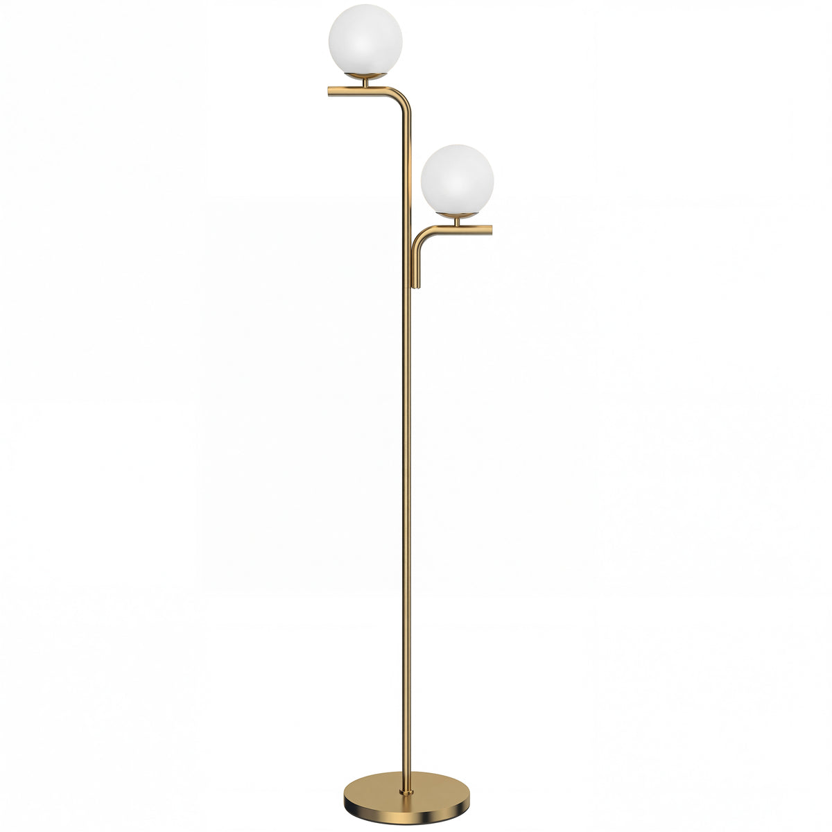 LED Floor Lamp, Modern Standing Lamp with 3 Colour Temperatures, Globe Glass Shades and Foot Switch