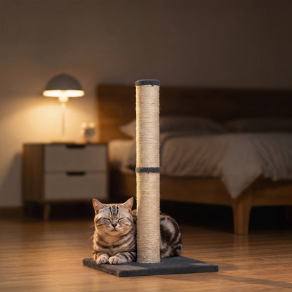 Cat Scratching Post, 80cm Tall Cat Scratch Post with Sisal Rope, Plush Base, Lightweight Claw Scratcher