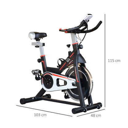 Exercise Bike, Indoor Cycling, with LCD Display, Heart Rate, Sensor - Black