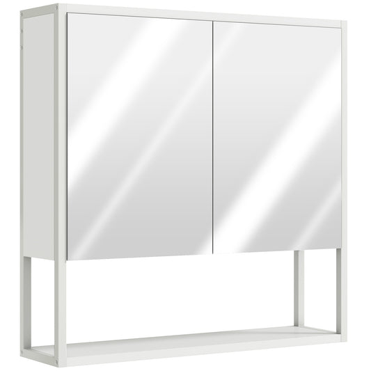 Bathroom Mirror Cabinet with Soft-Close Doors and Adjustable Shelf
