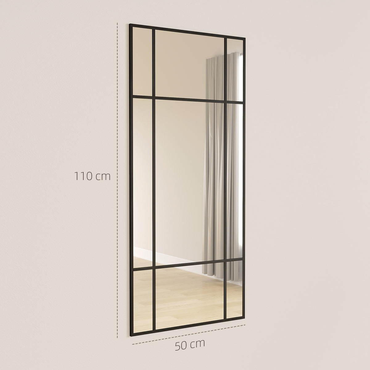 Decorative Grid Wall Mirror, with Back Hooks