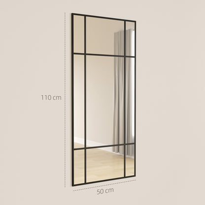 Decorative Grid Wall Mirror, with Back Hooks