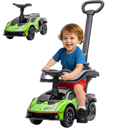 Kids 3-In-1 Lamborghini Ride-On and Stroller, with Horn
