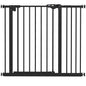 Adjustable Safety Gate w/ One Extensions, Four Adjustable Screws, Black