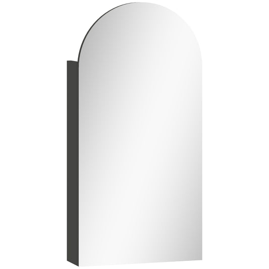 Arched Bathroom Mirror Cabinet with Adjustable Glass Shelves