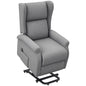 Power Lift Recliner Armchair, Electric Lift Chair for Elderly, Fabric Riser and Reclining Chair with Remote Control, Side Pockets, Extended Footrest, for Living Room, Grey
