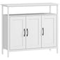 Industrial Kitchen Sideboard with Open Shelf, 2 Cabinets, Adjustable Shelves for Living Room, Dining Room, White