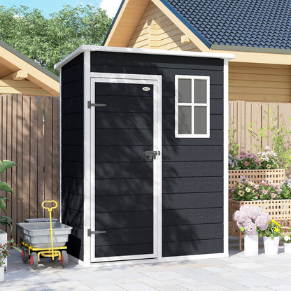 5' x 3' Garden Shed with Floor, Outdoor Storage Shed with Lockable Door, Window and Vent