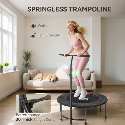 40" Fitness Trampoline with Adjustable Handle, Rebounder Trampoline, Mini Jumper for Indoor Exercise Workout