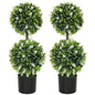 Set of 2 Artificial Plants, Lavender Flowers Ball Trees with Pot, for Home Indoor Outdoor Decor, 70cm