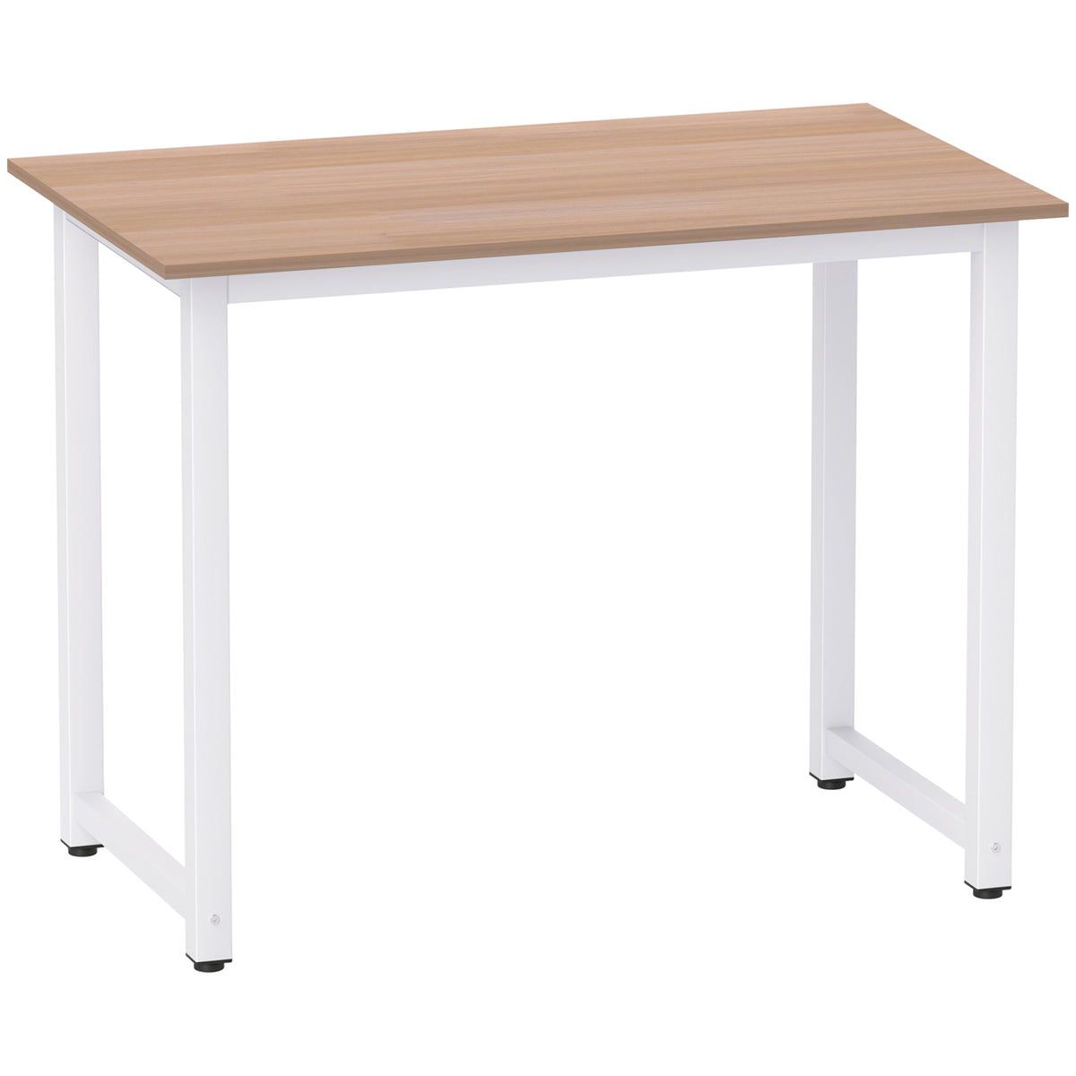 Computer Desk, Writing Table, 100 x 60 x 76cm Workstation for Home Office, Study with Metal Frame, Simple Assembly, White