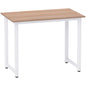 Computer Desk, Writing Table, 100 x 60 x 76cm Workstation for Home Office, Study with Metal Frame, Simple Assembly, White