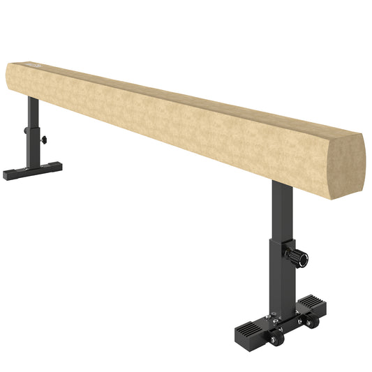 7.5ft Adjustable Balance Beam, Gymnastics Beam with Wheels, Gymnastics Equipment for 6+ Years Old Training