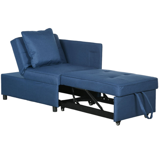 3-In-1 Single Sofa Bed with Thick Padded Seat & 5-position Adjustable Back for Living Room, Bedroom