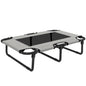 Portable Raised Dog Bed, Elevated Pet Cot with Breathable Mesh for Indoor Outdoor, for Small Medium Dogs, Light Grey