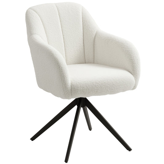 360 Degree Swivel Accent Chair, Teddy Fleece Fabric Armchair