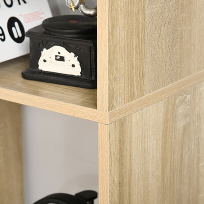 Bookshelf, Tall Bookcase, Modern Room Divider, 8 Cube Storage Unit, Freestanding Storage Shelf for Living Room, Bedroom, Home Office, 70 x 24 x 178 cm, Natural