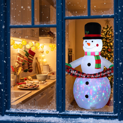 Inflatable Christmas Decoration, 6.7FT Christmas Inflatable Snowman with Colourful LED Light